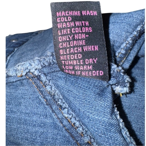 Younique Cropped Y2K Stretch Denim Jean Jacket Size Small Festival Layering - Picture 7 of 8